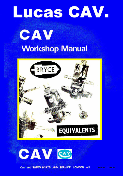 Product picture Cav Bryce U size Injector Pump orkshop Maual