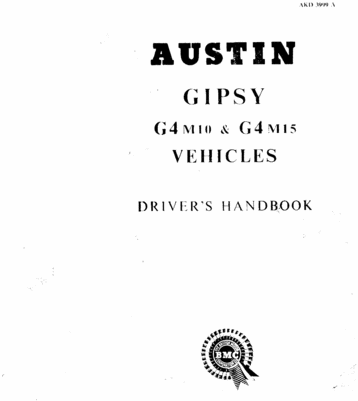 Product picture Austin Gypsy Handbook 1950s
