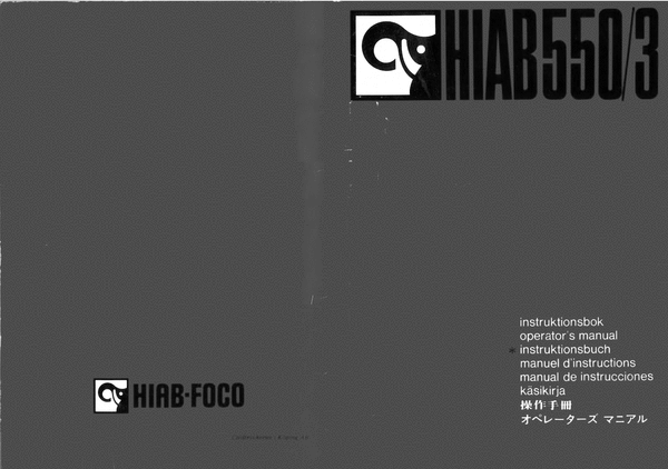 Product picture HIAB 550-3 Operation Manual  - German _